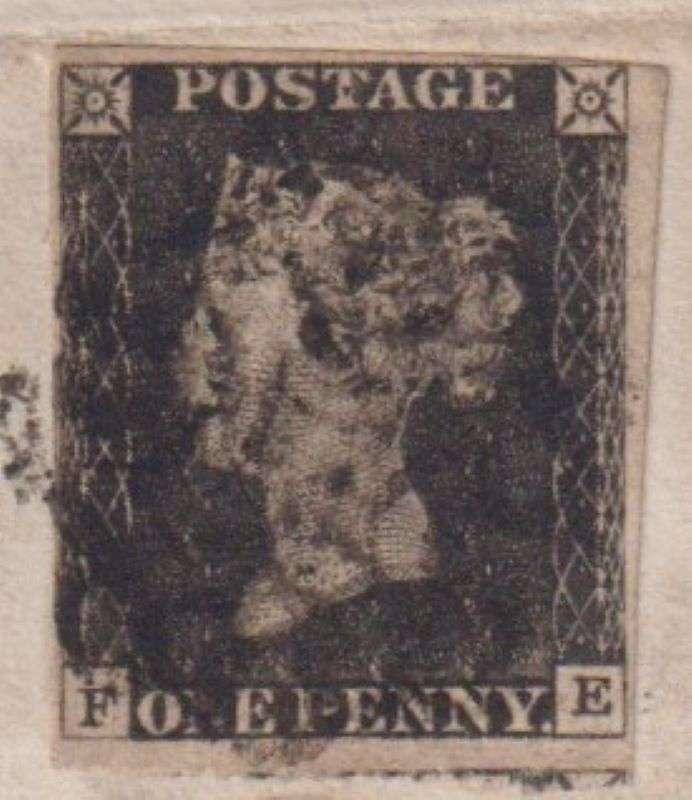 GREAT BRITAIN 1841 1d BLACK ON ENTIRE "KIRKCALDY"