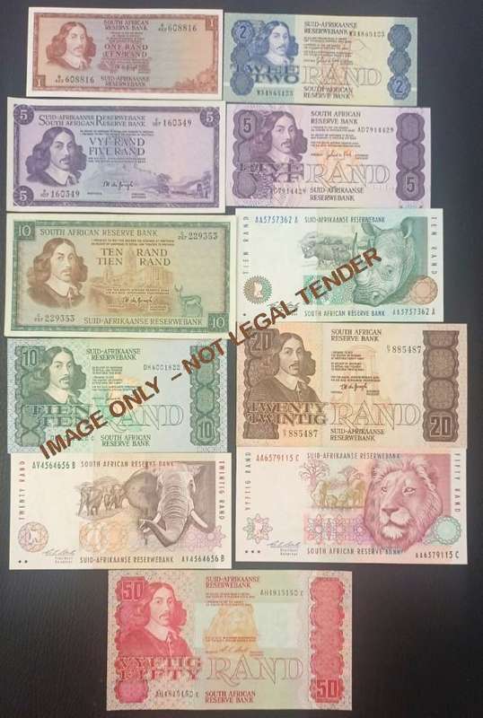 SOUTH AFRICAN BANKNOTE COLLECTION X 11  NOTES