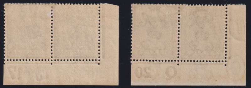 GREAT BRITAIN 1913 9d AGATE & DEEP AGATE PLATE NUMBER MINT PAIRS SG 392/3  CV £80