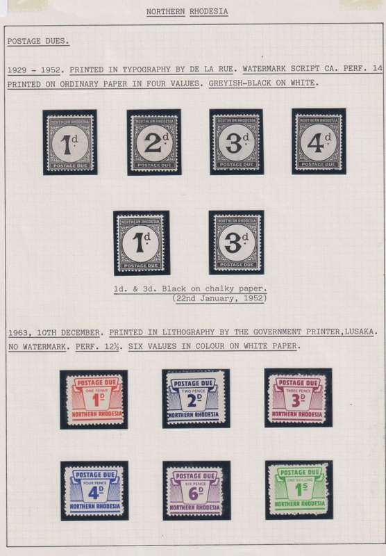 NORTHERN RHODESIA 1929-1963 POSTAGE DUES M/UM