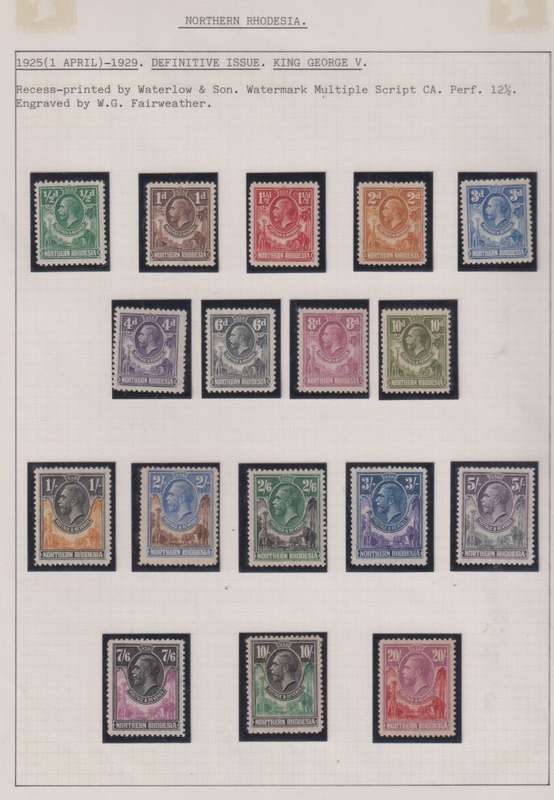 NORTHERN RHODESIA 1925 SET M/UM - CV R14000!