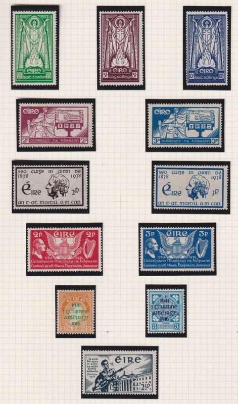 IRELAND 1937  KGV1 SET FINE HINGED MINT PLUS UM COMMEMS  - SG 102-104 CV £450