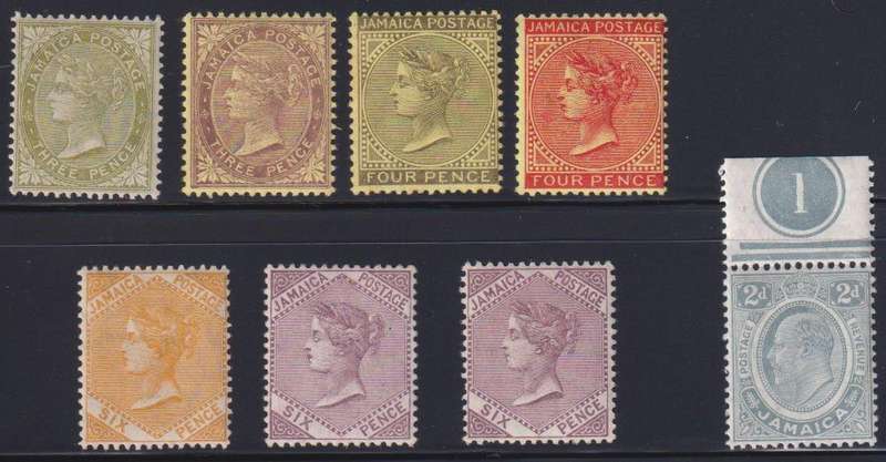 JAMAICA QVIC/KEV11  LOT FINE HINGED MINT