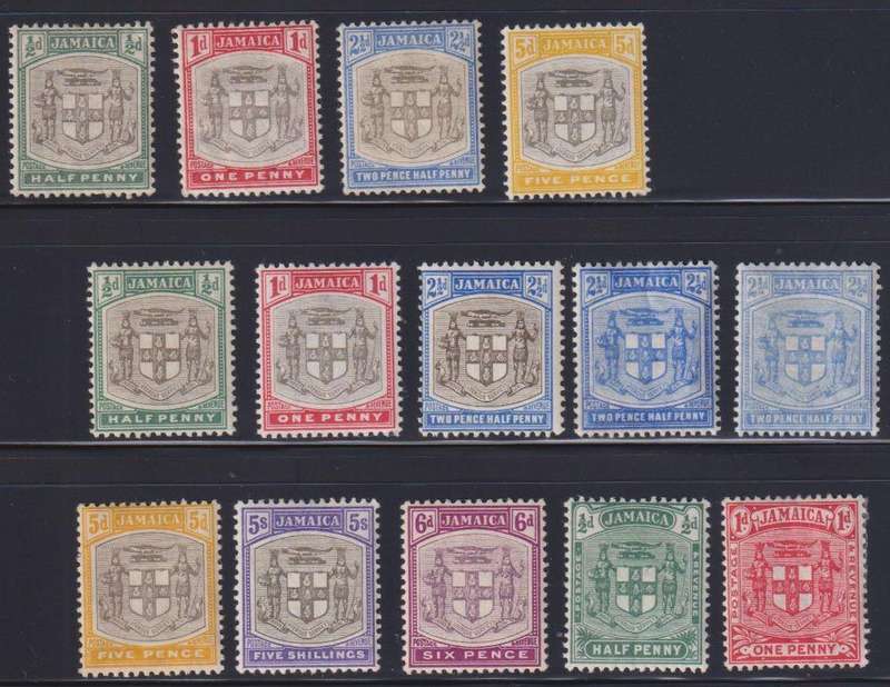 JAMAICA 1903-6  NICE MINT LOT TO 5/-