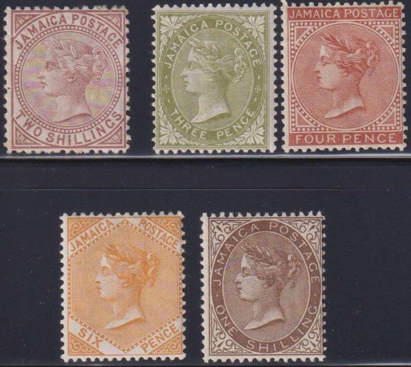 Jamaica QVIC 1875-1883 Mint Lot up to 2/-
