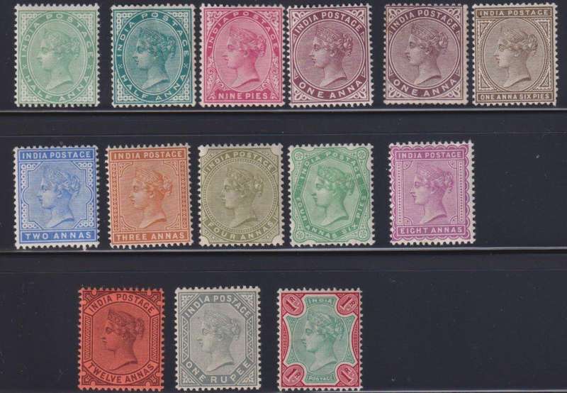 INDIA 1882-92 QVIC LOVELY LOT  FINE HINGED MINT