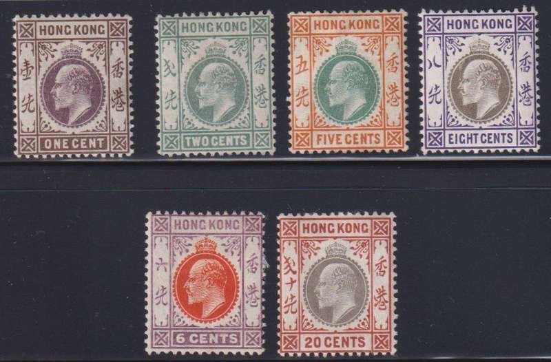 HONG KONG 1903-4 KEV11 NICE LOT  HINGED MINT - CV £148