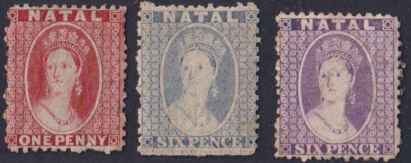NATAL QVIC EARLY LOT  HINGED MINT