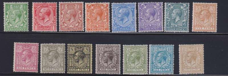 GREAT BRITAIN 1912-24 KGV  FINE HINGED MINT TO 1/- SG 351-96 CV £250
