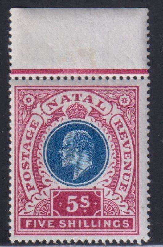NATAL 1902 KEV11 5/- SUPERB, MARGINAL UNMOUNTED MINT CV R3500!