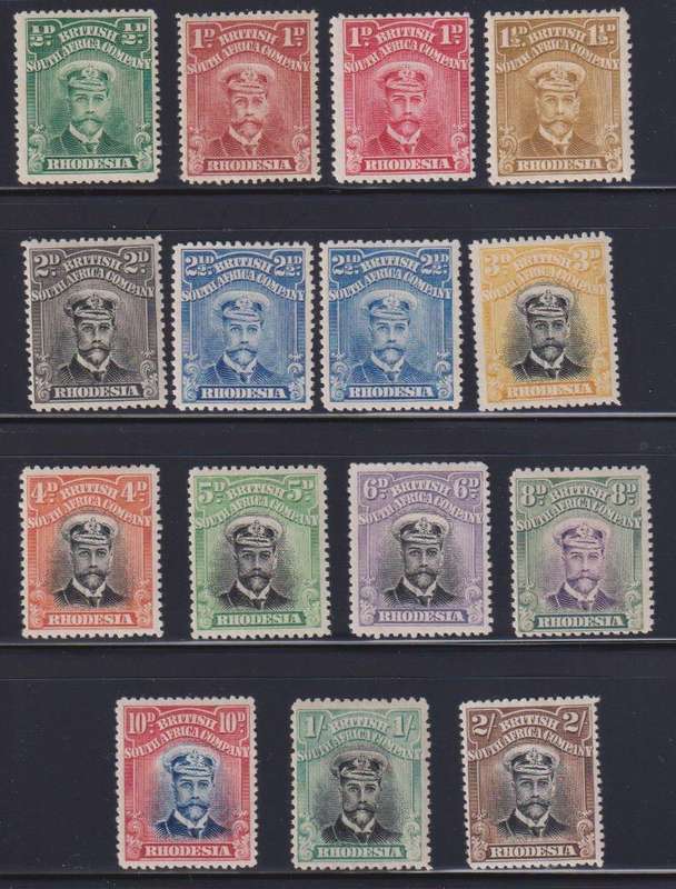 Rhodesia 1913 Admirals Fine Hinged
