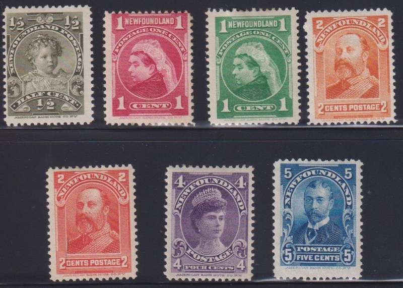 NEWFOUNDLAND QVIC 1897 LOT FINE HINGED MINT CV £145