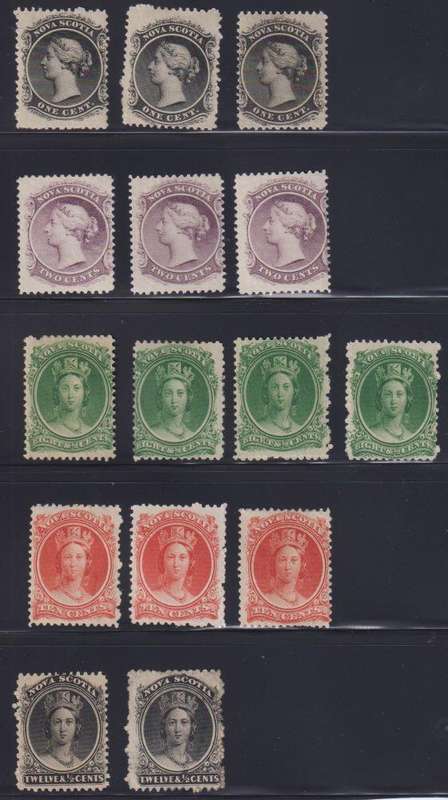 NOVA SCOTIA, CANADA LOVELY LOT OF 1860's QVIC MINT