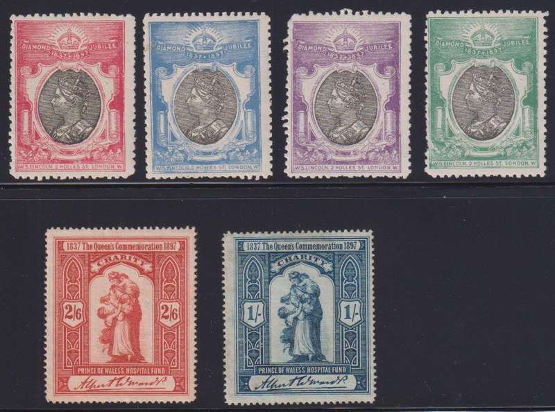 GREAT BRITAIN Q VICTORIA 1887-97 CINDERELLAS - UNUSUAL