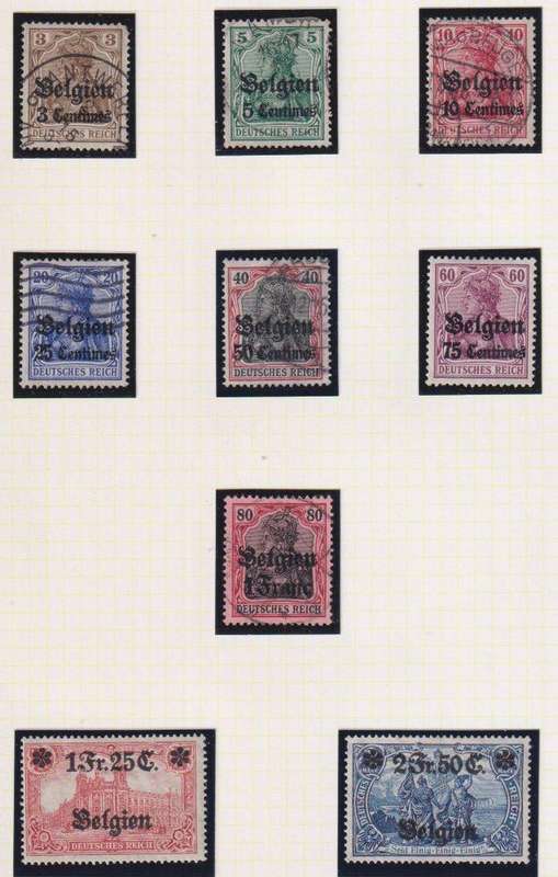 BELGIUM OVERPRINTED ON GERMANY SUPERB MINT/USED LOT