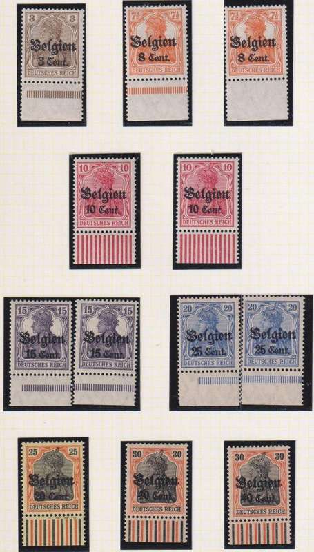 BELGIUM OVERPRINTED ON GERMANY SUPERB MINT/USED LOT