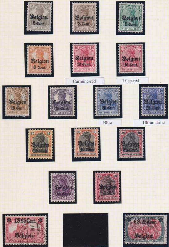 BELGIUM OVERPRINTED ON GERMANY SUPERB MINT/USED LOT