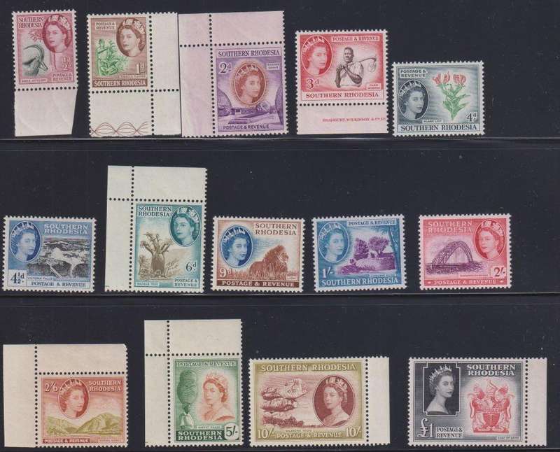 SOUTHERN RHODESIA 1953 QE11 DEFINITIVE SET SUPERB UNMOUNTED MINT