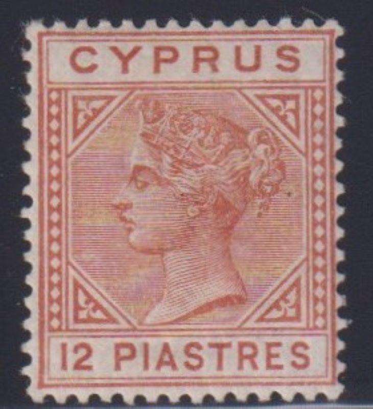 CYPRUS 1893 QVIC 12pi FINE HINGED MINT SG 37 CV £190