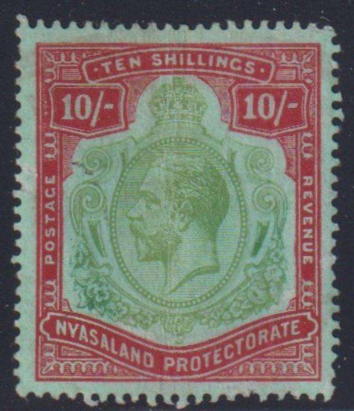 NYASALAND KGV 10/- UNUSED