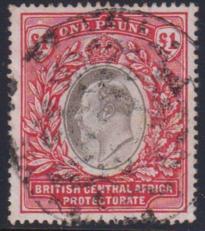 NYASALAND 1903 KEV11 £1 SOUND USED - SG 66 CV £225