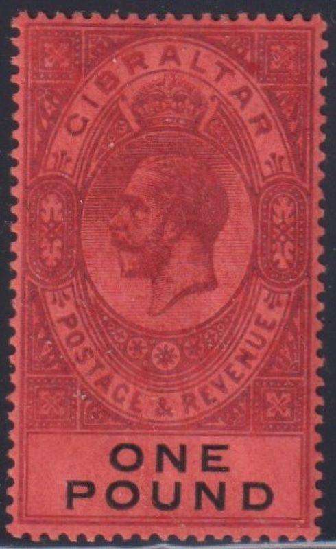 GIBRALTAR 1915 KGV £1 SUPERB UNMOUNTED MINT