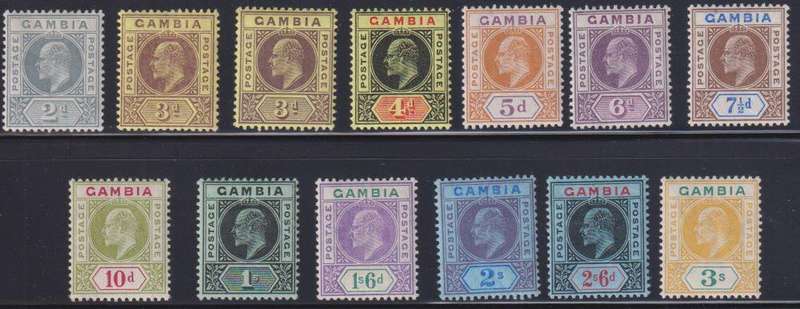 GAMBIA 1902-5 KEV11 SET SUPERB LIGHTLY MOUNTED MINT - CV £250