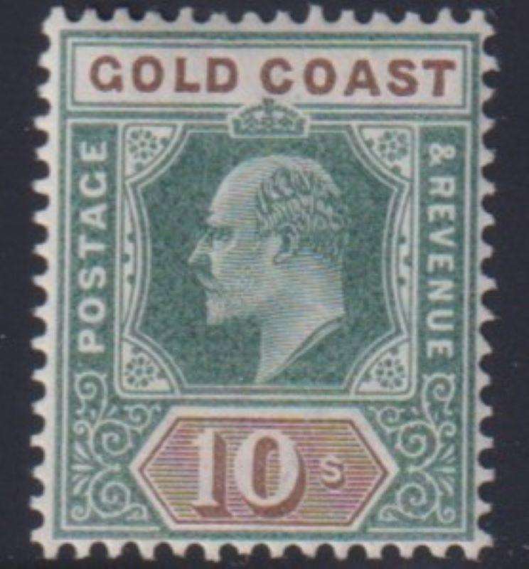 GOLD COAST 1902 10s  - SG 47 CV £90 SUPERB LIGHTLY HINGED MINT!