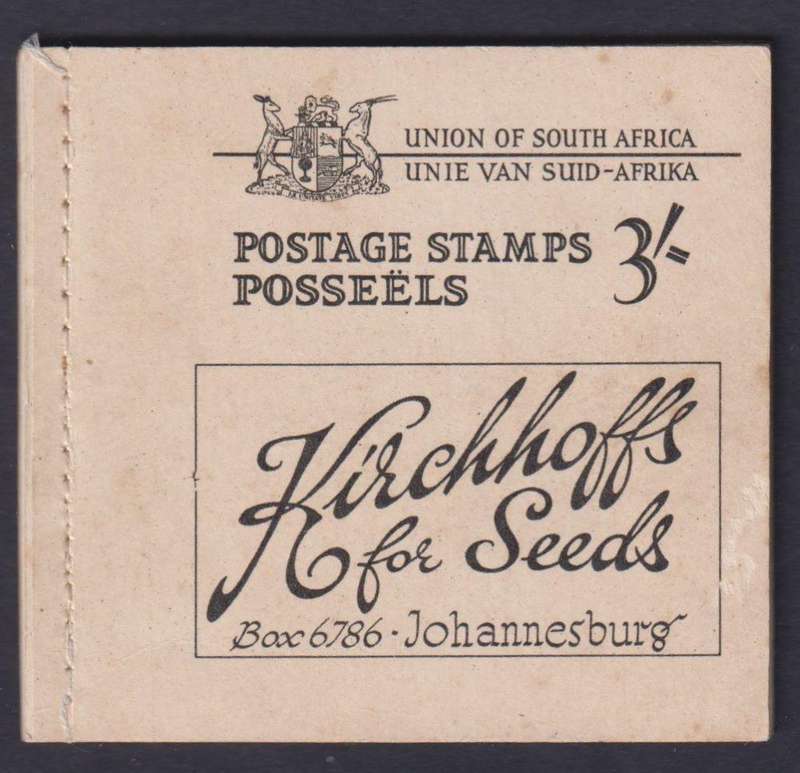 SA 1948 3/- KIRCHHOFFS BOOKLET COMPLETE UNEXPLODED MINT