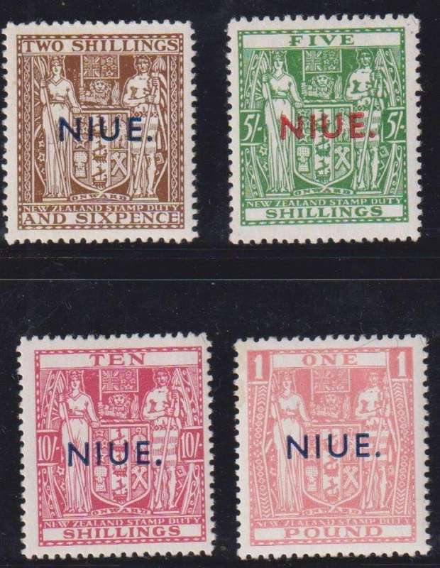 NIUE-NEW ZEALAND POSTAL FISCALS 1941-67 SG 79-82 CV £750 SUPERB MINT
