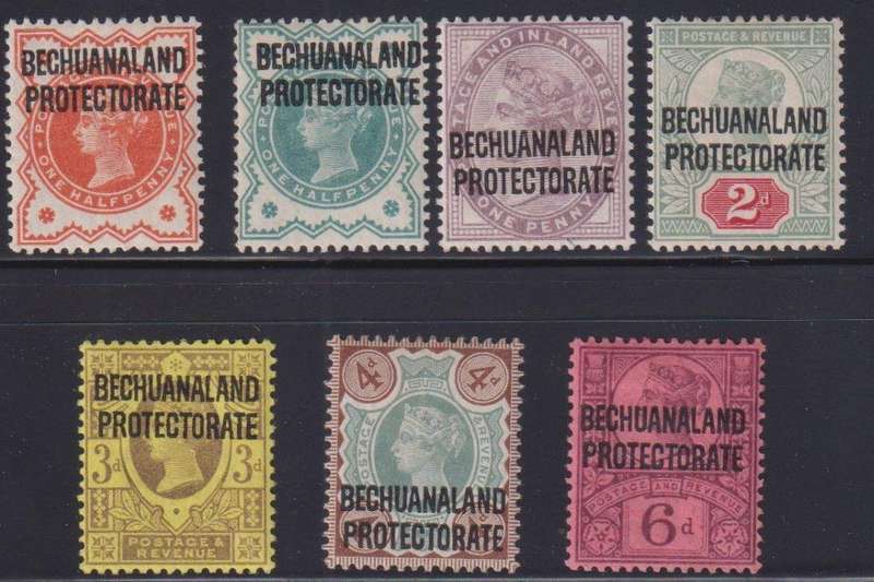 BECHUANALAND 1897-1902 SET FINE MINT - SACC 57-63 CV R1820
