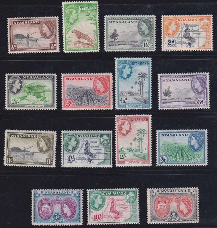 NYASALAND 1953 QE11 DEFINITIVE SET UNMOUNTED MINT CV £70