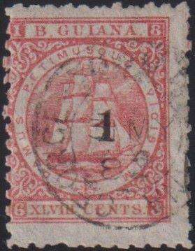 BRITISH GUIANA 1881 "BAR OMITTED" SG 152a CV £600 - SOUND USED- SCARCE!