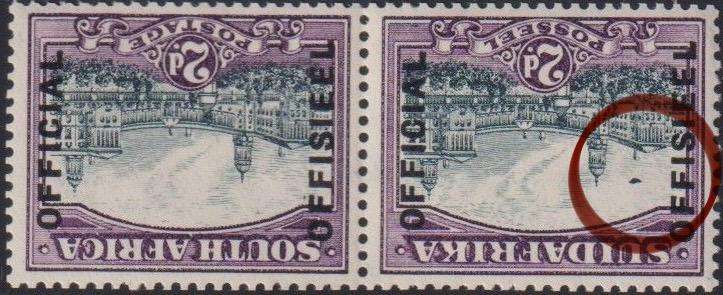SA 1930 2d OFFICIAL SUPERB MINT "AIRSHIP FLAW" INVERTED WMK   SACC O15d variety