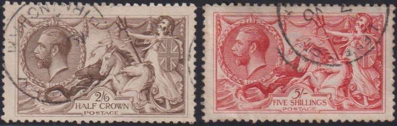 GB 2/6 & 5/- SEAHORSES SUPERB USED