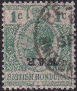 BRITISH HONDURAS 1916 1c INVERTED OVERPRINT SG 114 CV £350 FINE USED