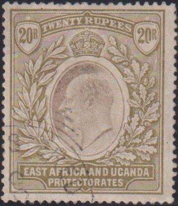 EAST AFRICA & UGANDA 1907 20R  CV £1500 FINE USED