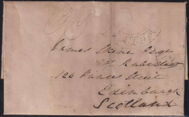 MALTA TO SCOTLAND 1830 PRE-STAMP ENTIRE