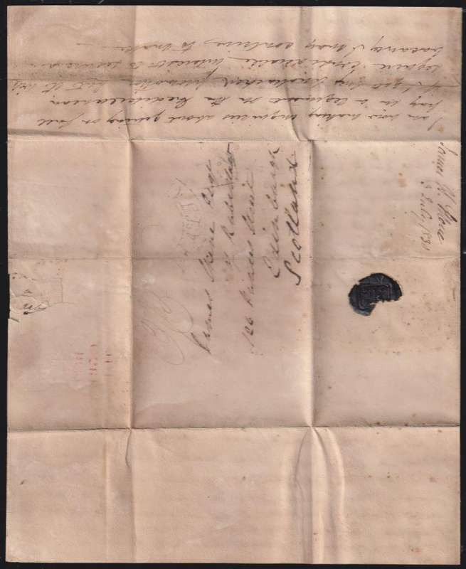 MALTA TO SCOTLAND 1830 PRE-STAMP ENTIRE