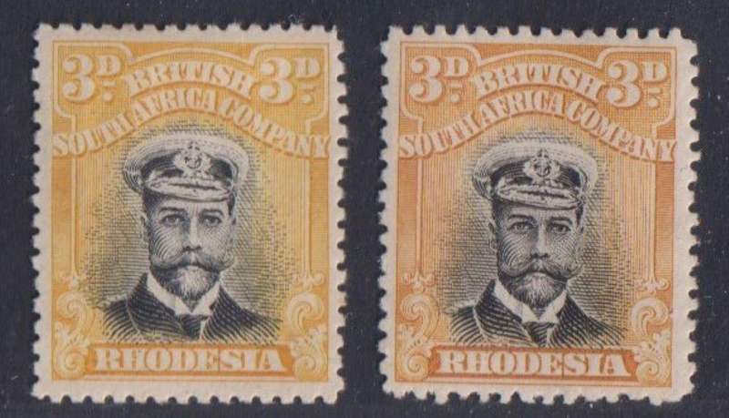 RHODESIA - BSAC 1913 ADMIRAL 3d's  SACC 221/2 FINE HINGED MINT CV R4900