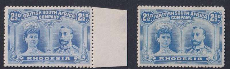 RHODESIA - BSAC 1910 2 1/2d DOUBLE HEADS  SACC 132/3 FINE MINT CV R1200