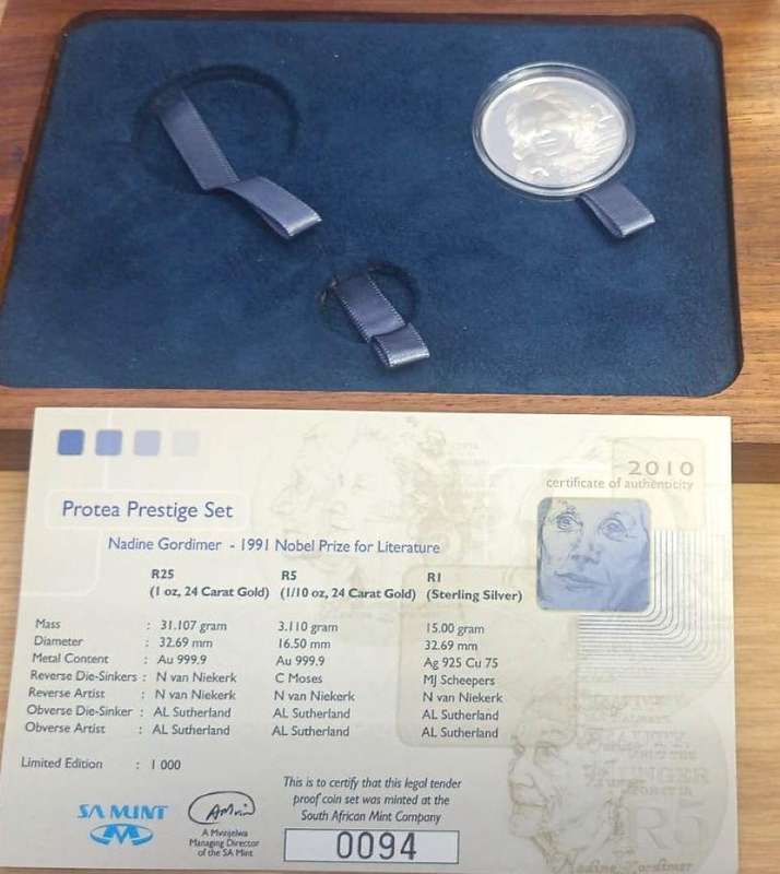 2010 Protea Prestige Set - Nadine Gordimer - No Gold