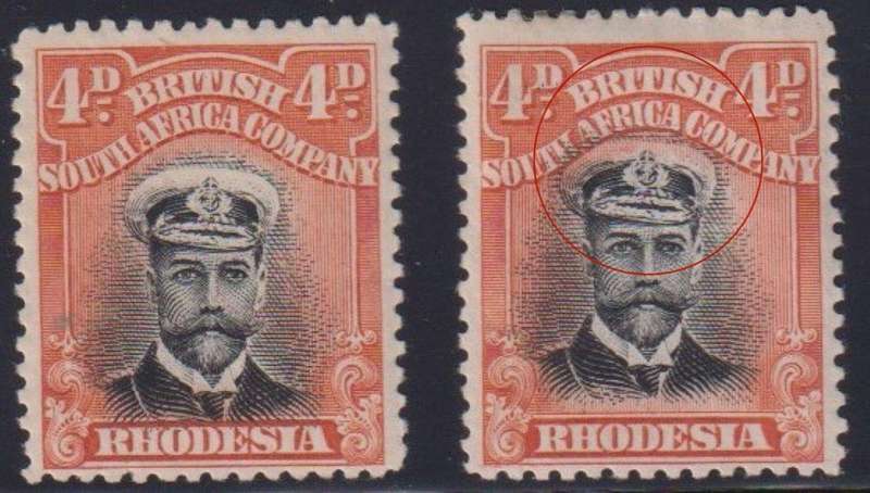 RHODESIA ADMIRAL 4d SG 211 WITH ORANGE COLOUR SHIFT MINT