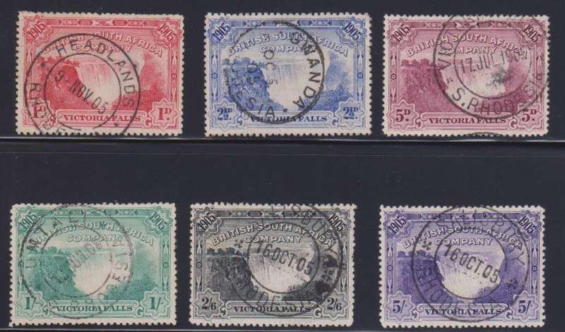 RHODESIA - BSAC 1905 VIC FALLS SET VERY FINE USED