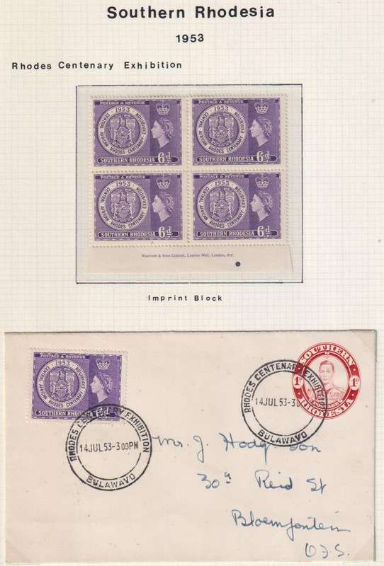 SOUTHERN RHODESIA GREAT LOT OF IMPRINTS