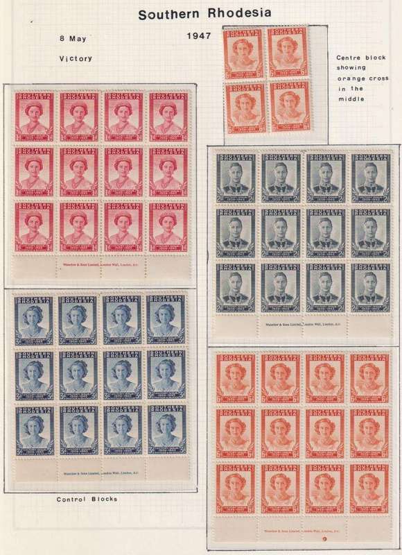 SOUTHERN RHODESIA GREAT LOT OF IMPRINTS