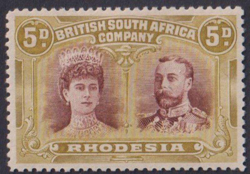 RHODESIA 1910 3d DOUBLE HEADS SG 141,141a  FINE MINT