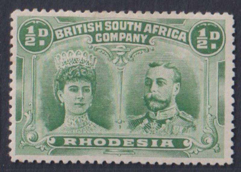 RHODESIA - BSAC 1910 1/2d DOUBLE HEAD  SACC 121 SUPERB MINT CV R900