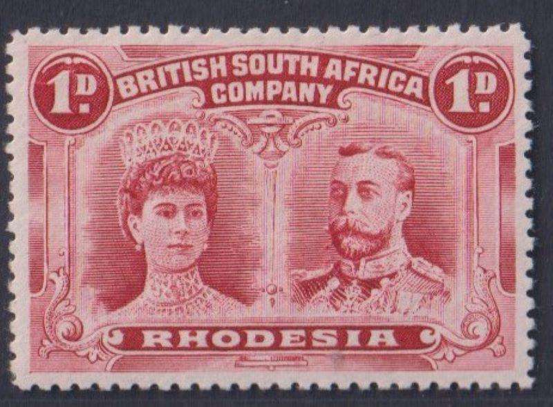 RHODESIA - BSAC 1910 1d DOUBLE HEAD  SACC 124 SUPERB MINT CV R1700