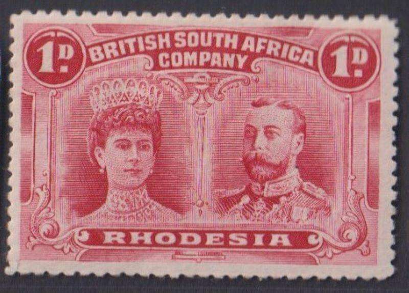 RHODESIA - BSAC 1910 1d DOUBLE HEAD  SACC 125 SUPERB MINT CV R750